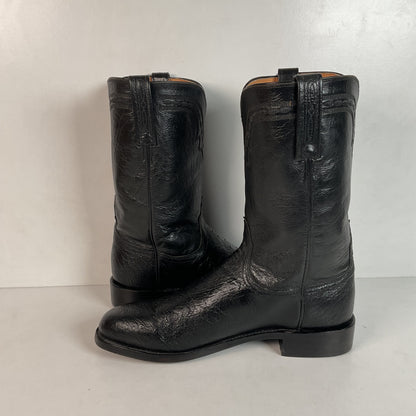 Lucchese 2000 Exotic Smooth Ostrich Roper Boots 9.5 D Made in Texas
