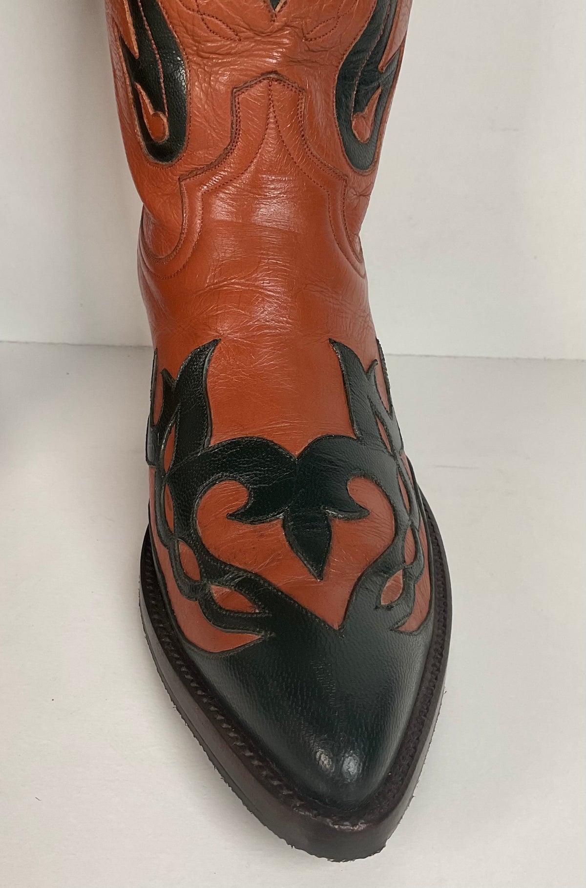 Vintage Caboots Wingtip Cowboy Boots | Tooled Inlays | Men’s 8 | Women’s 9