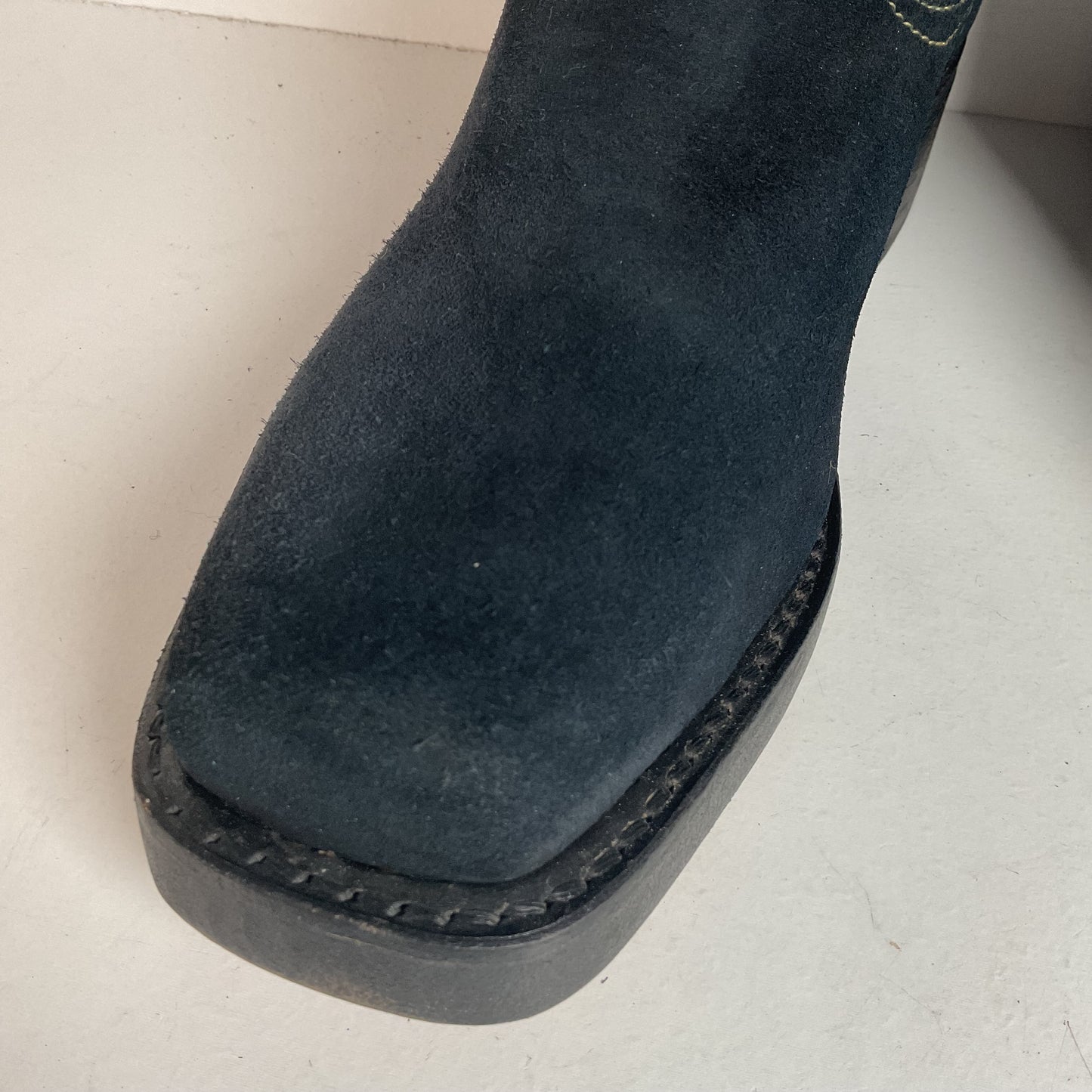 Vintage Rodeo Denim Cowboy Boots Men’s 8 D | Women’s 9 USA Made Chunky