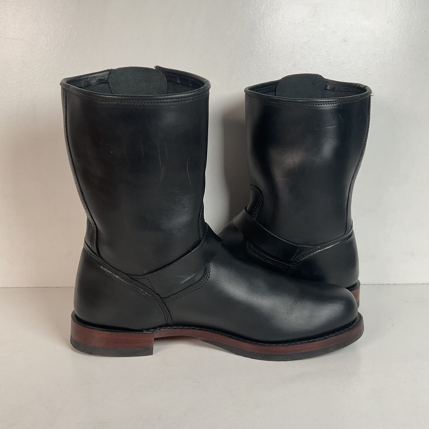 Frye John Addison Engineer Boots 11.5 M USA Made Black Calf