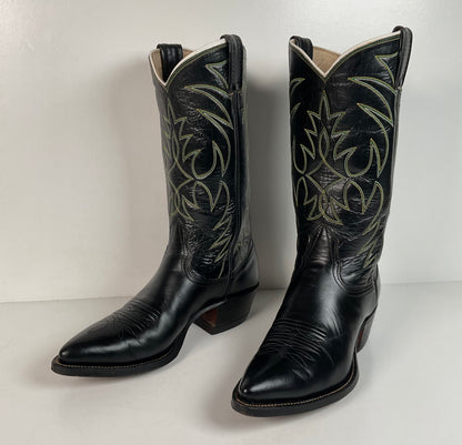 Vintage Nocona Cowboy Boots | 1970s | Black Calf | Men’s 7.5 D