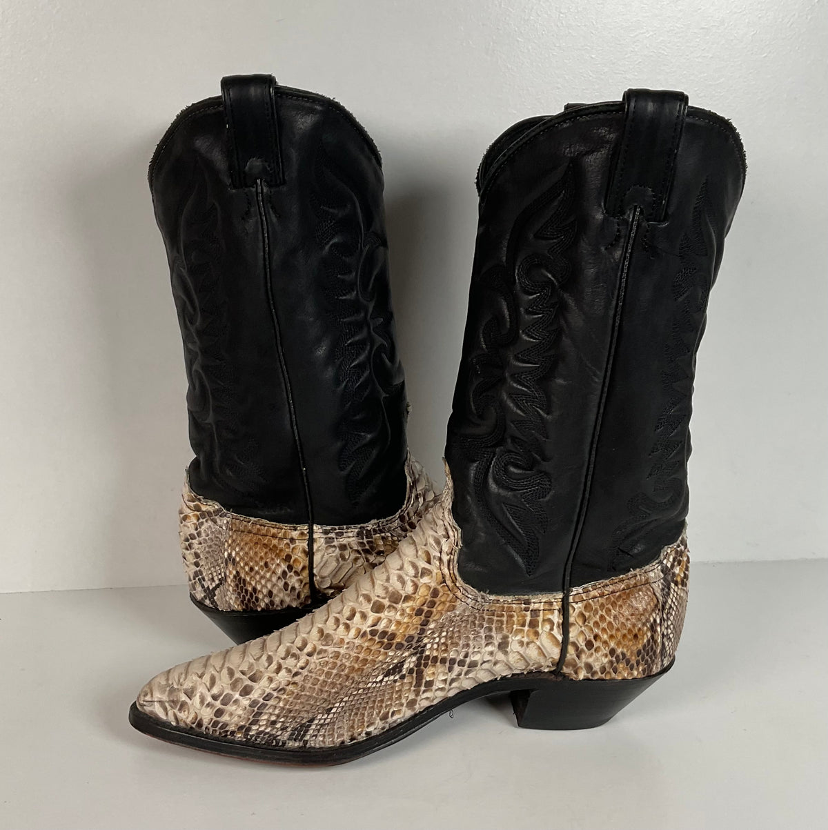 Vintage Abilene Python Cowgirl Boots | USA Made | Off White | Women’s 8.5 M