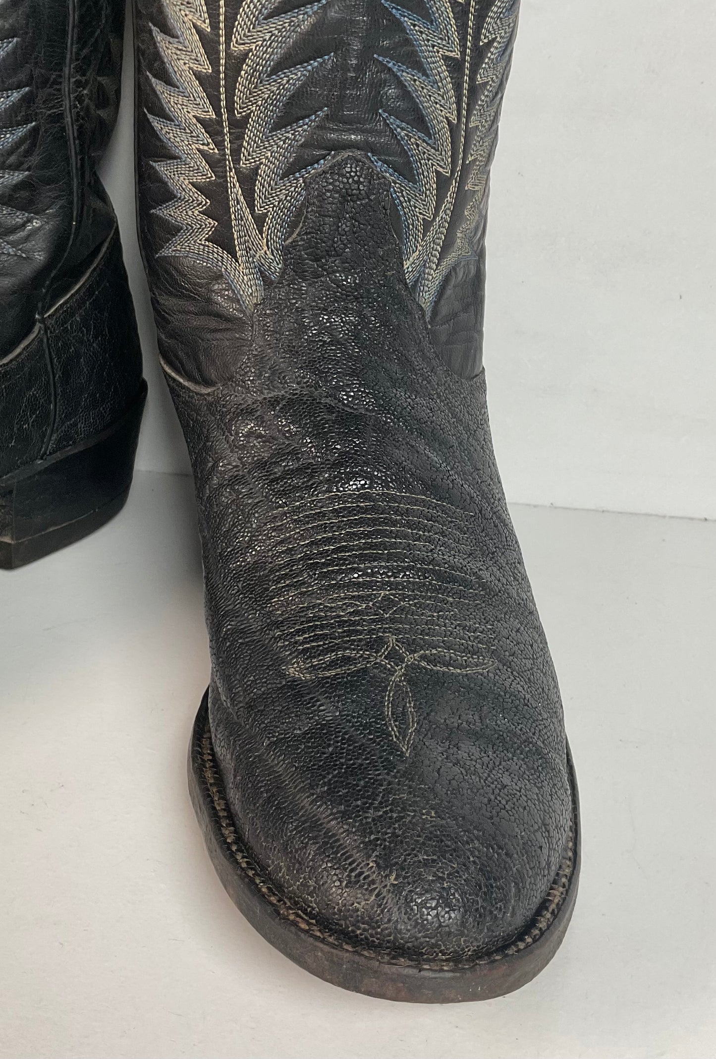 Vintage Tony Lama Gold Label Elephant Boots 10 D USA Made Exotic