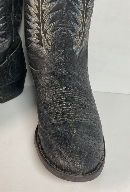 Vintage Tony Lama Gold Label Elephant Boots 10 D USA Made Exotic