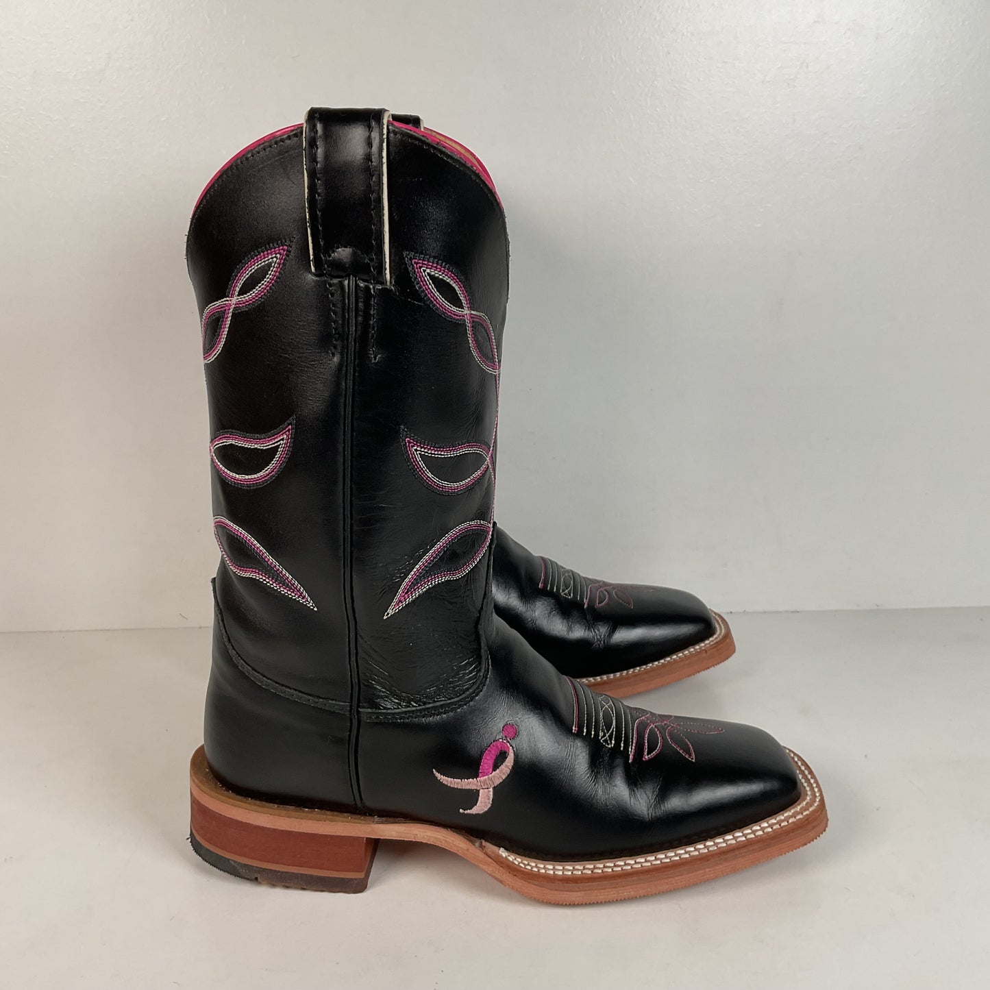 Justin Breast Cancer Awareness Cowgirl Boots | USA Made | Square Toe | 8 B