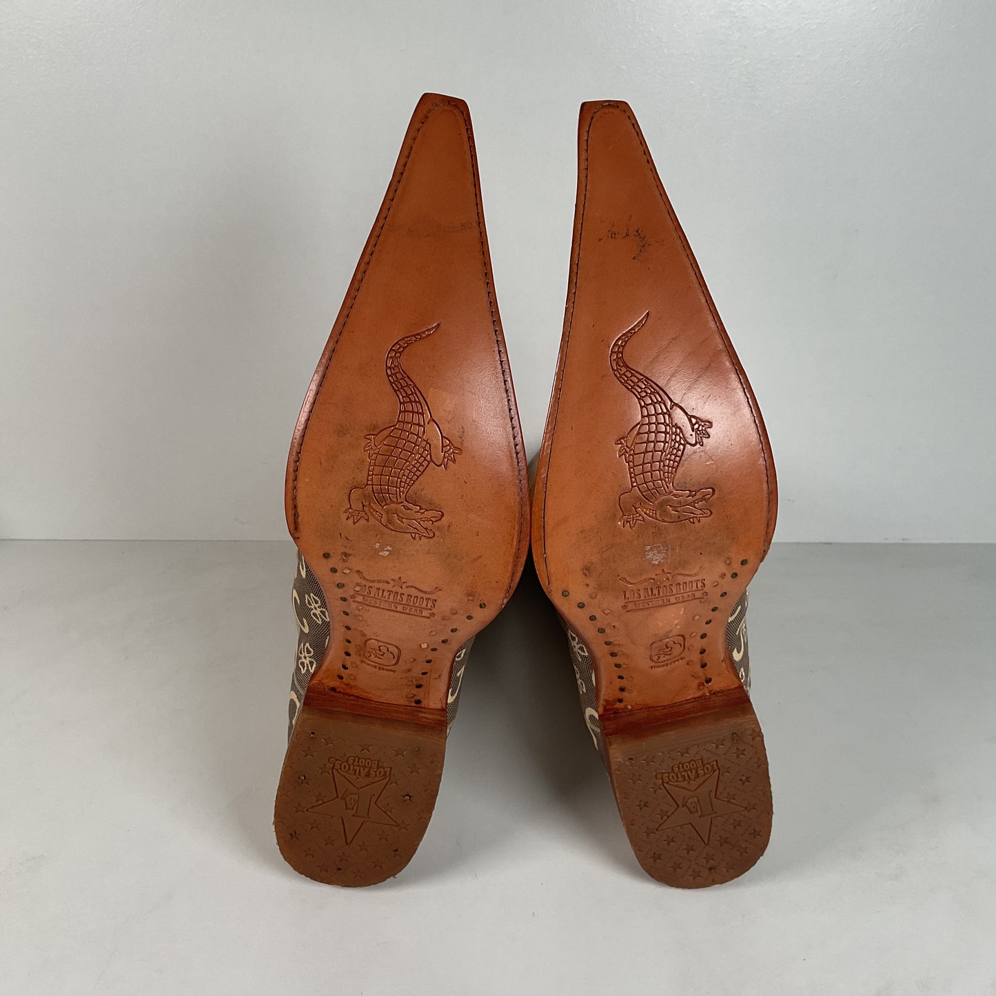 Los Altos Caiman Crocodile Boots | Exotic | Pointy Toe | Cream | Men’s 9 EE