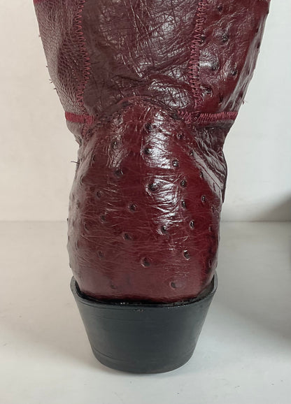 Vintage Nocona Exotic Ostrich Quill Cowgirl Boots 5 C Quilted Patchwork USA