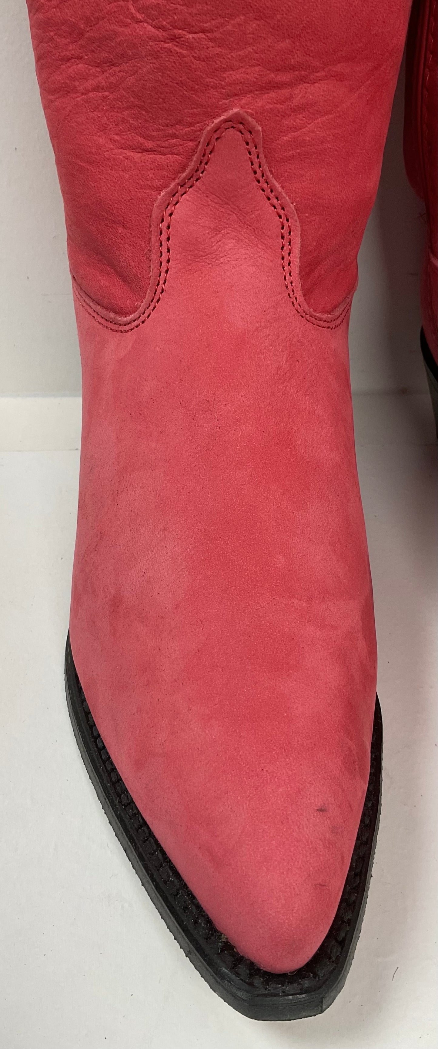 Vintage Wrangler Dusty Rose Nubuck Cowgirl Boots 8.5 M USA Made