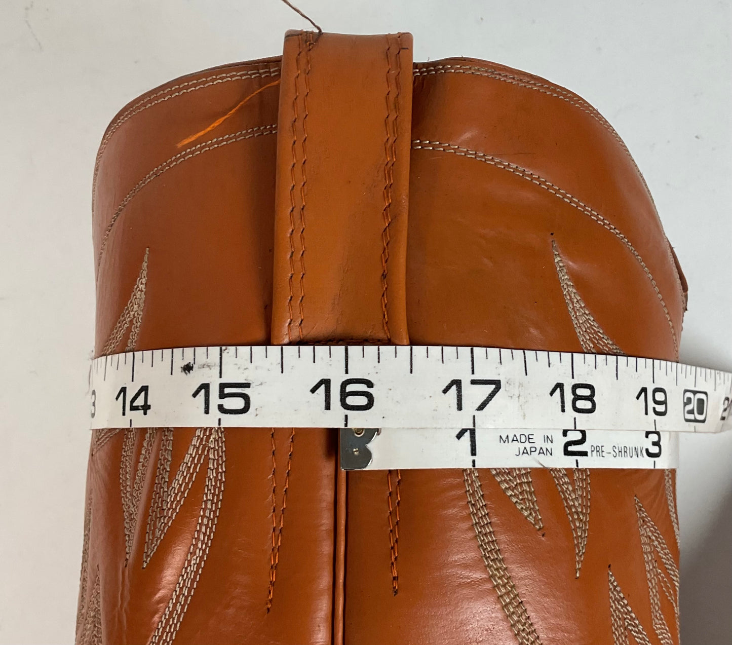 1960s Cowtown Handmade Cowboy Boots 13.5 D Pumpkin Orange Lizard Wingtip