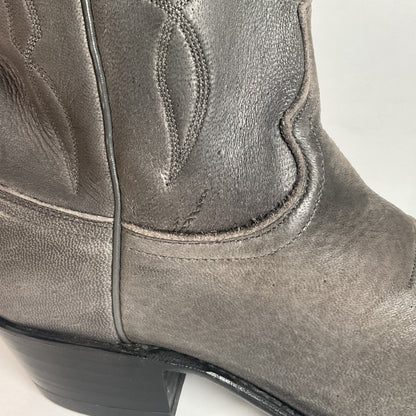 Vintage Dan Post Grey Elk Skin Cowboy Boots 10.5 D USA Made Old Label