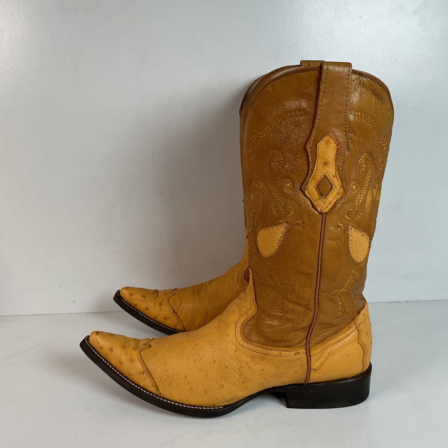 Cuadra Butterscotch Ostrich Quill Cowboy Boots US 10 Exotic