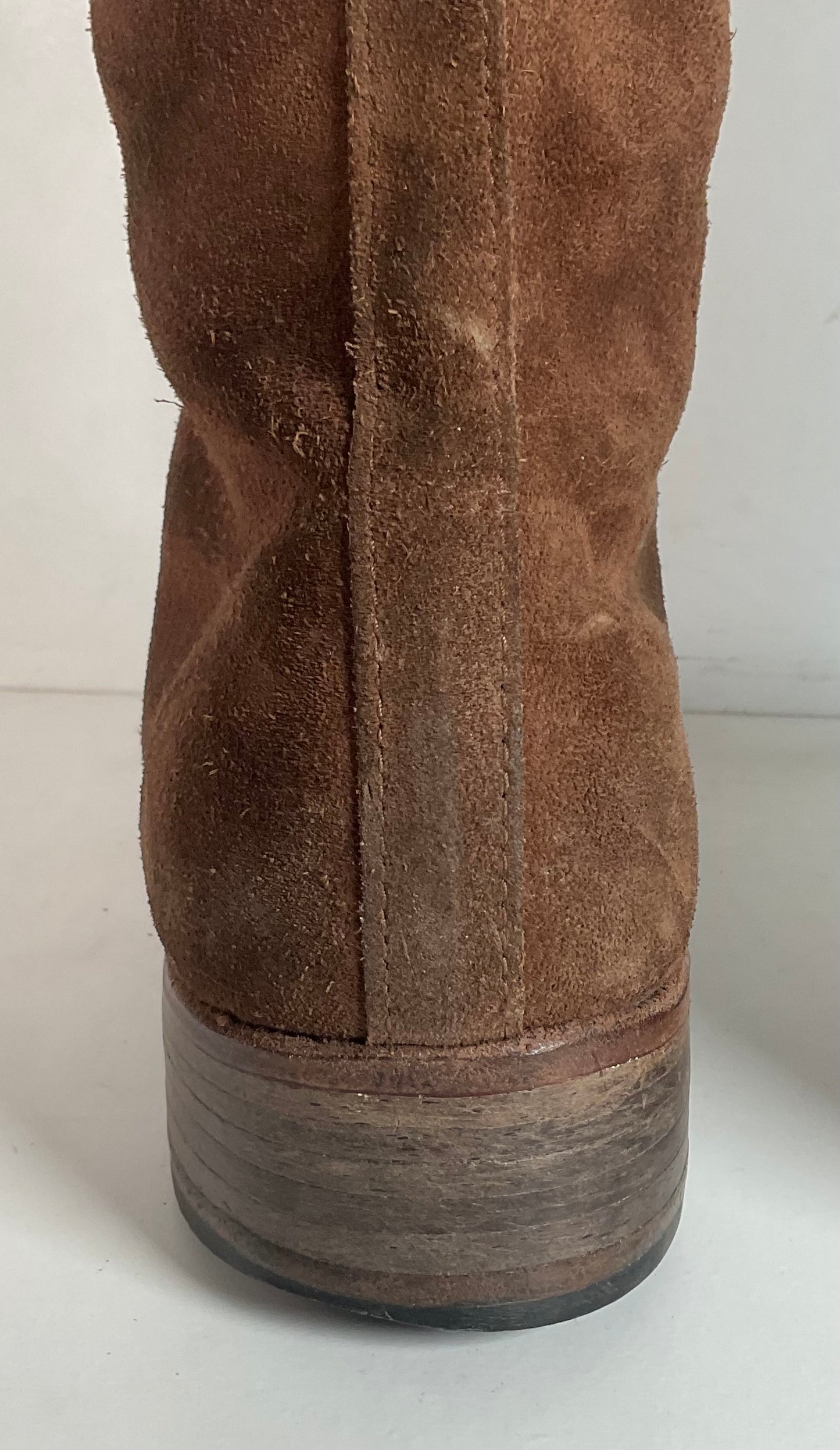 Vintage 1960s Men’s Suede Lace Up Snake Boots 12 D USA Made