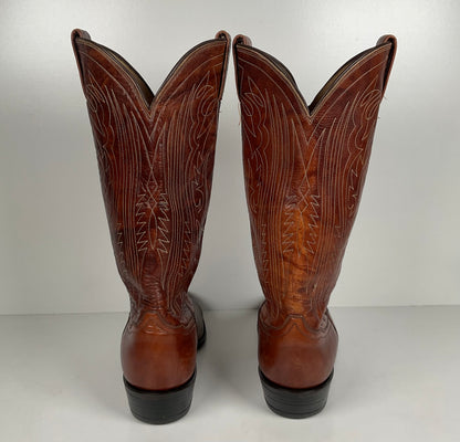 Vintage Tony Lama Cowboy Boots | Chocolate Cow | 1980s | Men’s 10 D