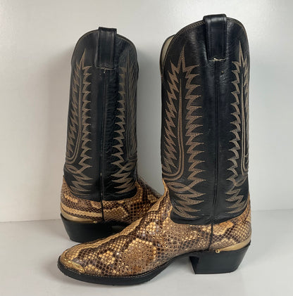 Cowtown Python Snakeskin Cowboy Boots | Front Cut | USA Made | Men’s 9.5 D