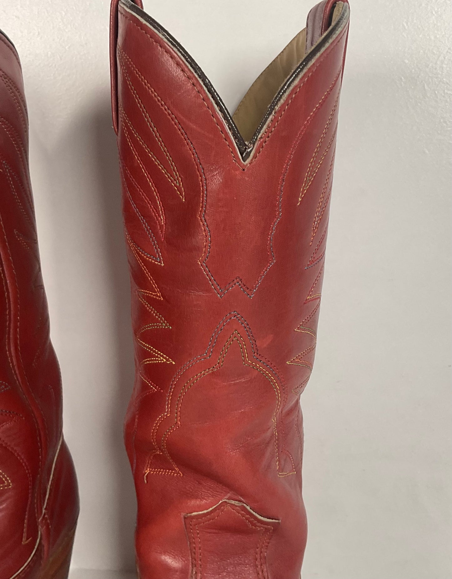 Vintage Double H Cowgirl Boots | Rainbow Stitched | USA Made | Women’s 7 M