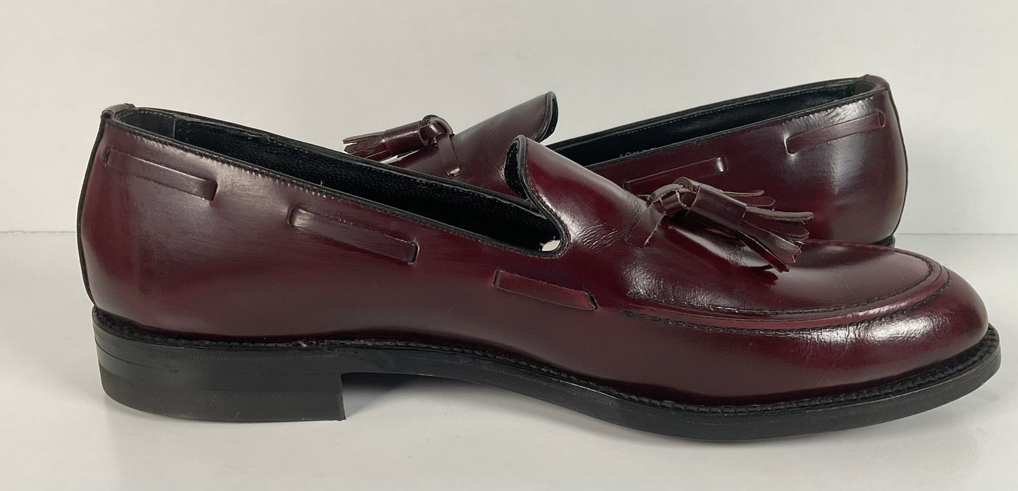 Vintage Florsheim Imperial Tassel Loafers 10.5 AA Tuscany Bordeaux Slip-On