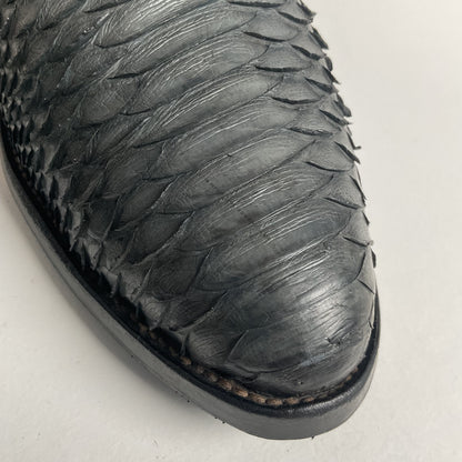 Vintage Nocona Dark Blue Python Snakeskin Cowboy Boots 12 D USA Made