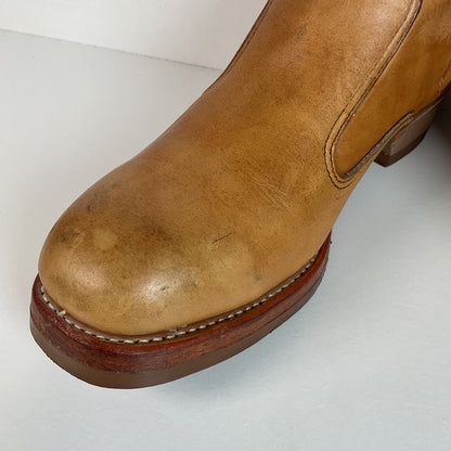 Vintage 1970s Iron Age Safety Toe Ankle Boots 9.5 EEE USA Made Campus Chunky