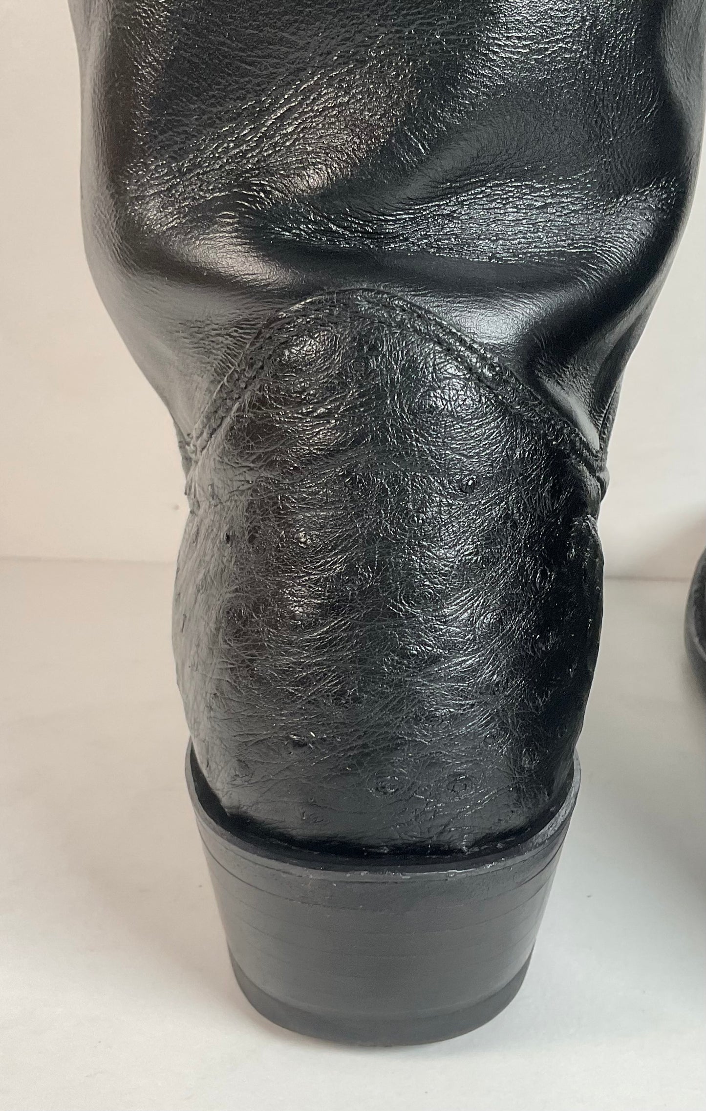 Justin Texas Rangers Cowboy Boots 9.5 D Exotic Smooth Ostrich