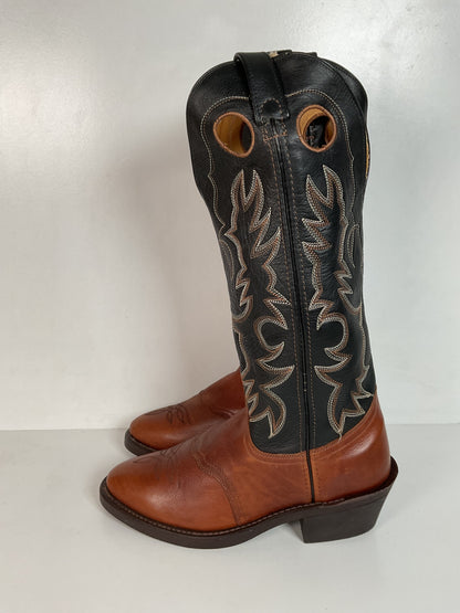 Shepler’s Brand Buckaroo Cowboy Boots 7 D Tall Punchy Top Oil Resistant
