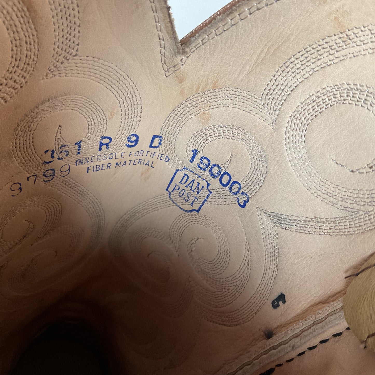 Dan Post Blonde Ostrich Leg Cowboy Boots 9 D Exotic