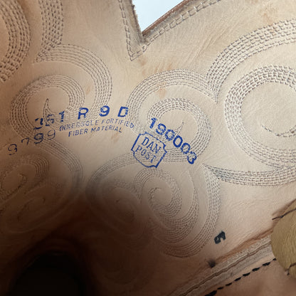 Dan Post Blonde Ostrich Leg Cowboy Boots 9 D Exotic