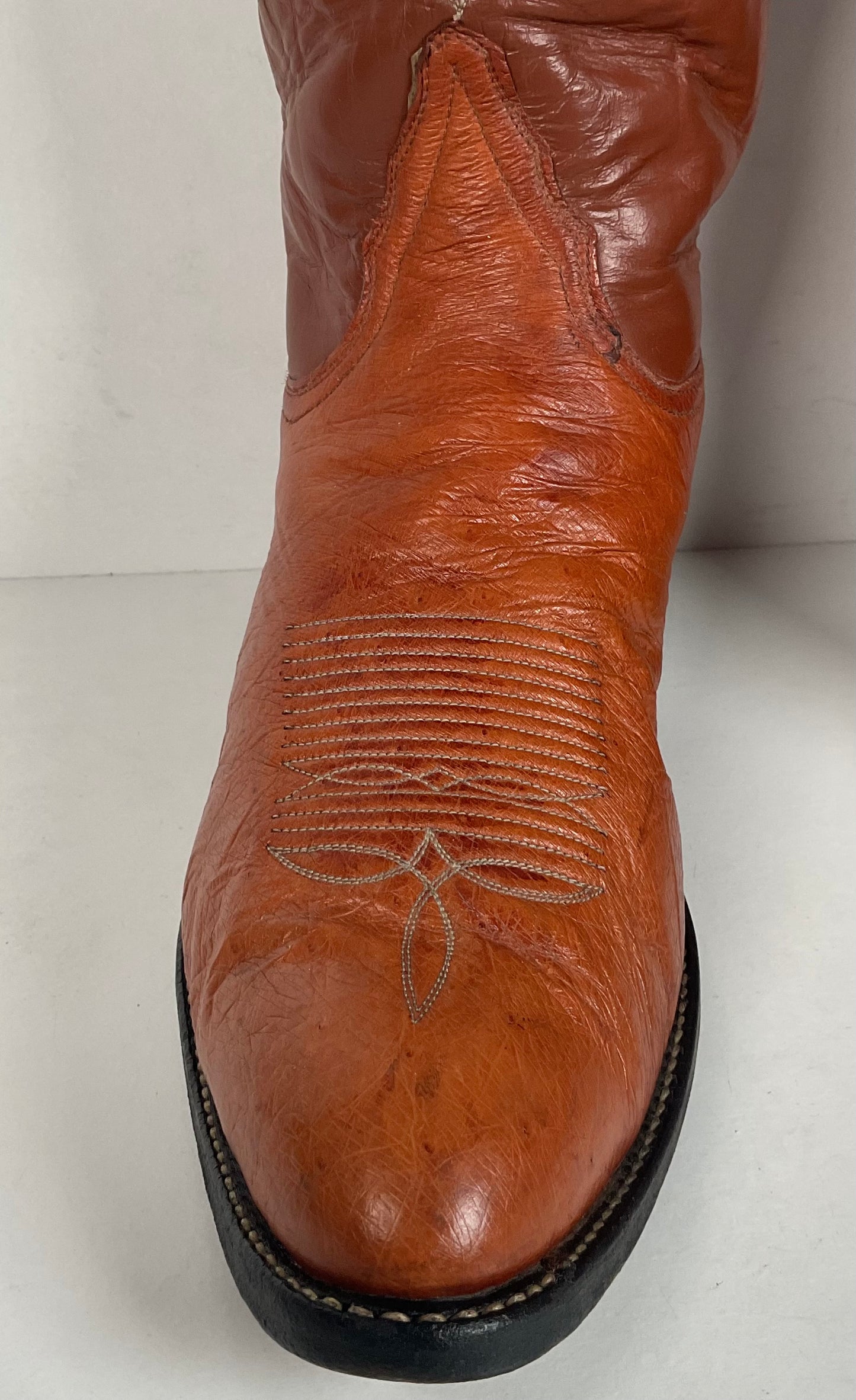 Vintage Tony Lama Smooth Ostrich Cowboy Boots | 1970s | Gold Label | Men’s 12 B