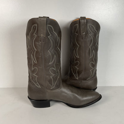 Vintage Nocona Bull Shoulder Cowboy Boots | USA Made | Grey | Men’s 12 D