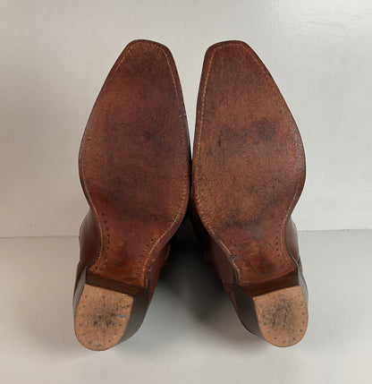 1940s Men’s Goding Pee Wee Cowboy Boots 10.5 D Butterfly Inlay