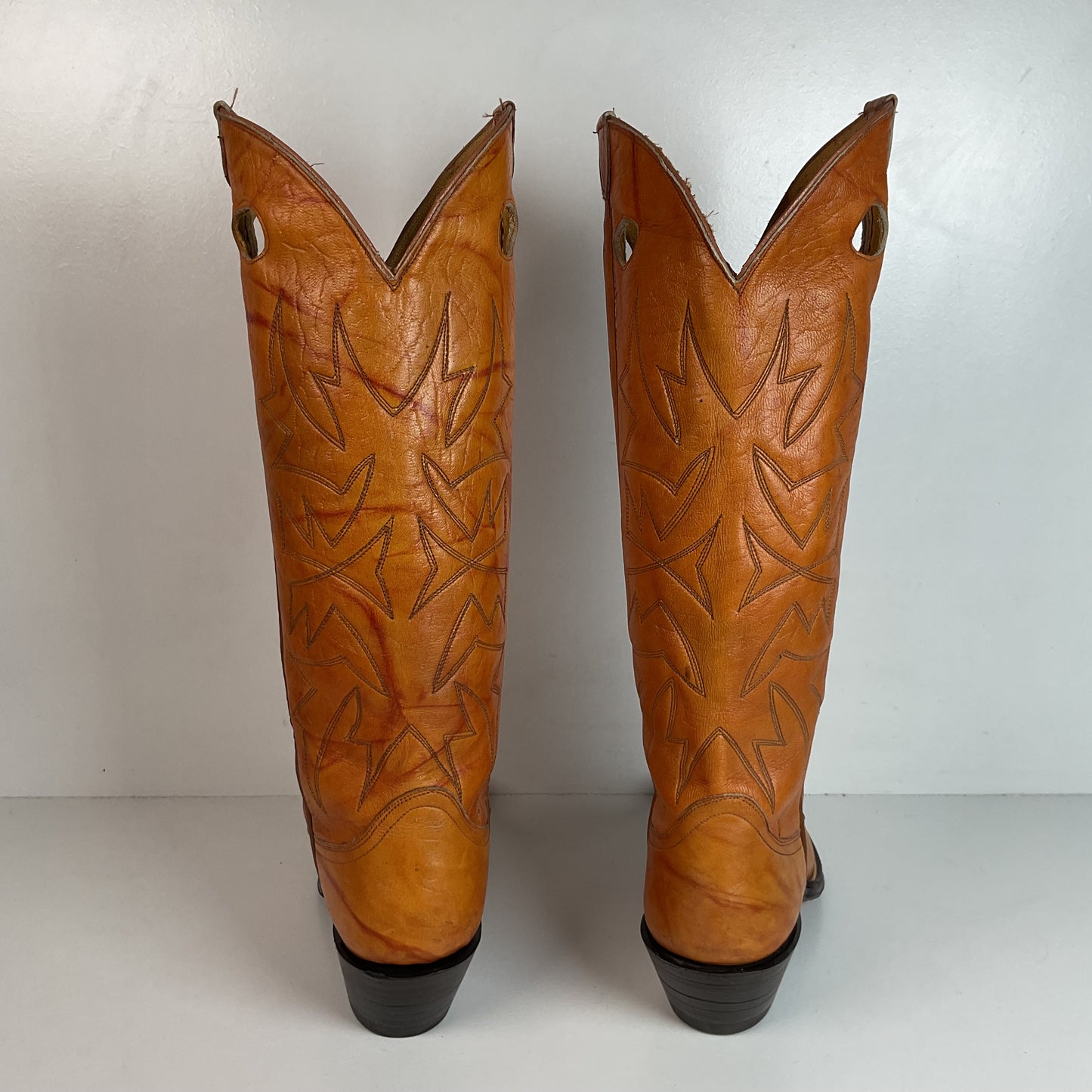 Vintage Buckaroo Cowgirl Boots 7.5 B Punchy Butterscotch