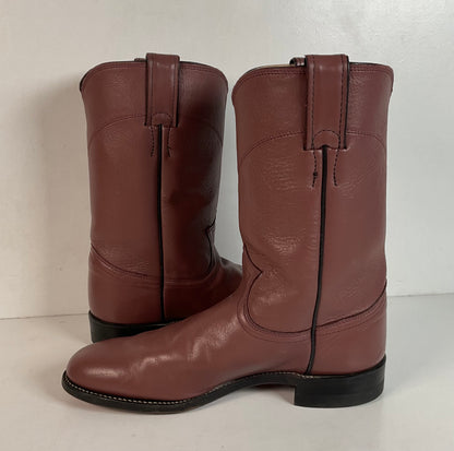 Justin Cowgirl Roper Boots | USA Made | Purple Mauve | Women’s 7 B