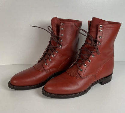 Vintage Justin Kiltie Packer Boots | Brick Caprice | USA Made | Men’s 12 B