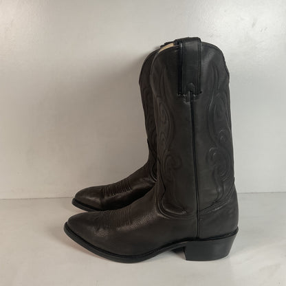 Vintage Wrangler Dark Grey Cowboy Boots 10 D Soft Tennessee Deer Skin