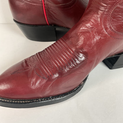 Vintage Tony Lama Red Wine Cowboy Boots Men’s 9 D | Women’s 10 Gold Label