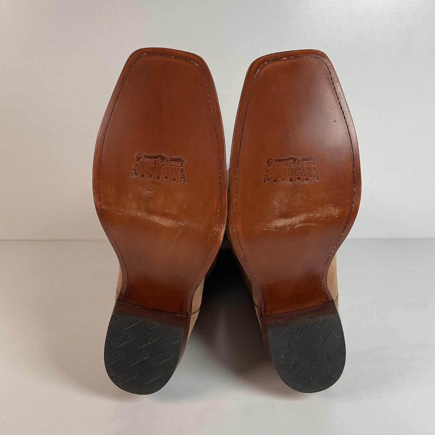 Tony Lama Suede Cowboy Boots | USA Made | Sand Mojave | 11.5 EE