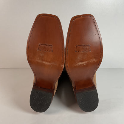 Tony Lama Suede Cowboy Boots | USA Made | Sand Mojave | 11.5 EE
