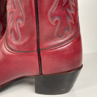 Vintage Lucchese San Antonio Cowboy Boots | Burgundy | Men’s 9 D