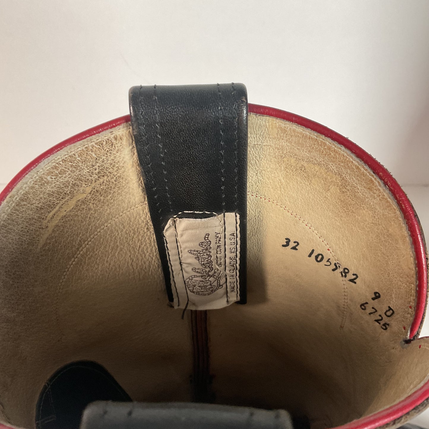 Olathe Western Roper Boots | Red & Black Calf | USA Made | Men’s 9 D