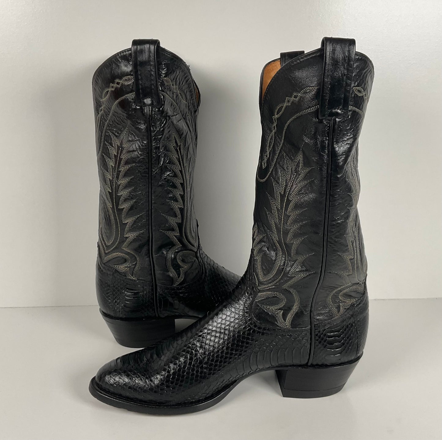 Vintage Tony Lama Cowboy Boots | Python Snakeskin | Men’s 8.5 D
