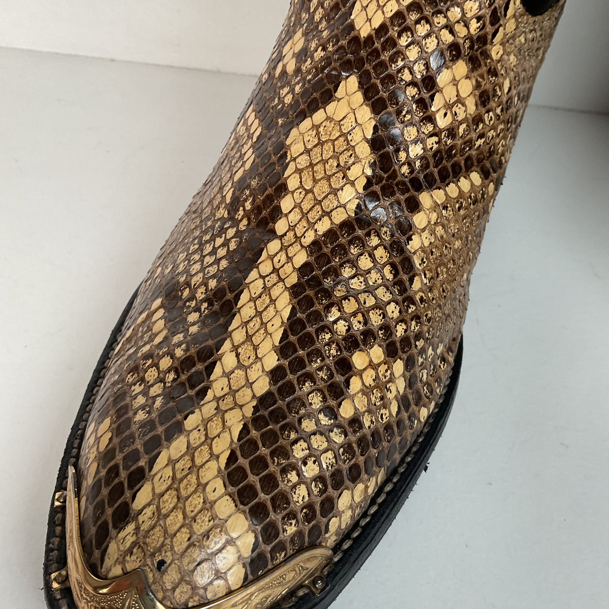 Cowtown Python Snakeskin Cowboy Boots | Front Cut | USA Made | Men’s 9.5 D
