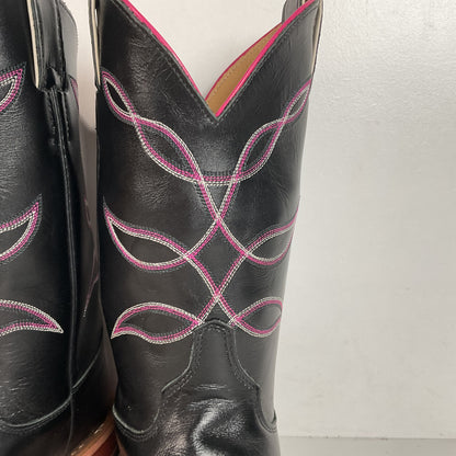 Justin Breast Cancer Awareness Cowgirl Boots | USA Made | Square Toe | 8 B