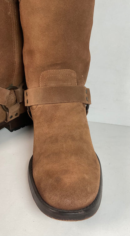 Frye Men’s Suede Engineer Harness Boots 10 D Brown