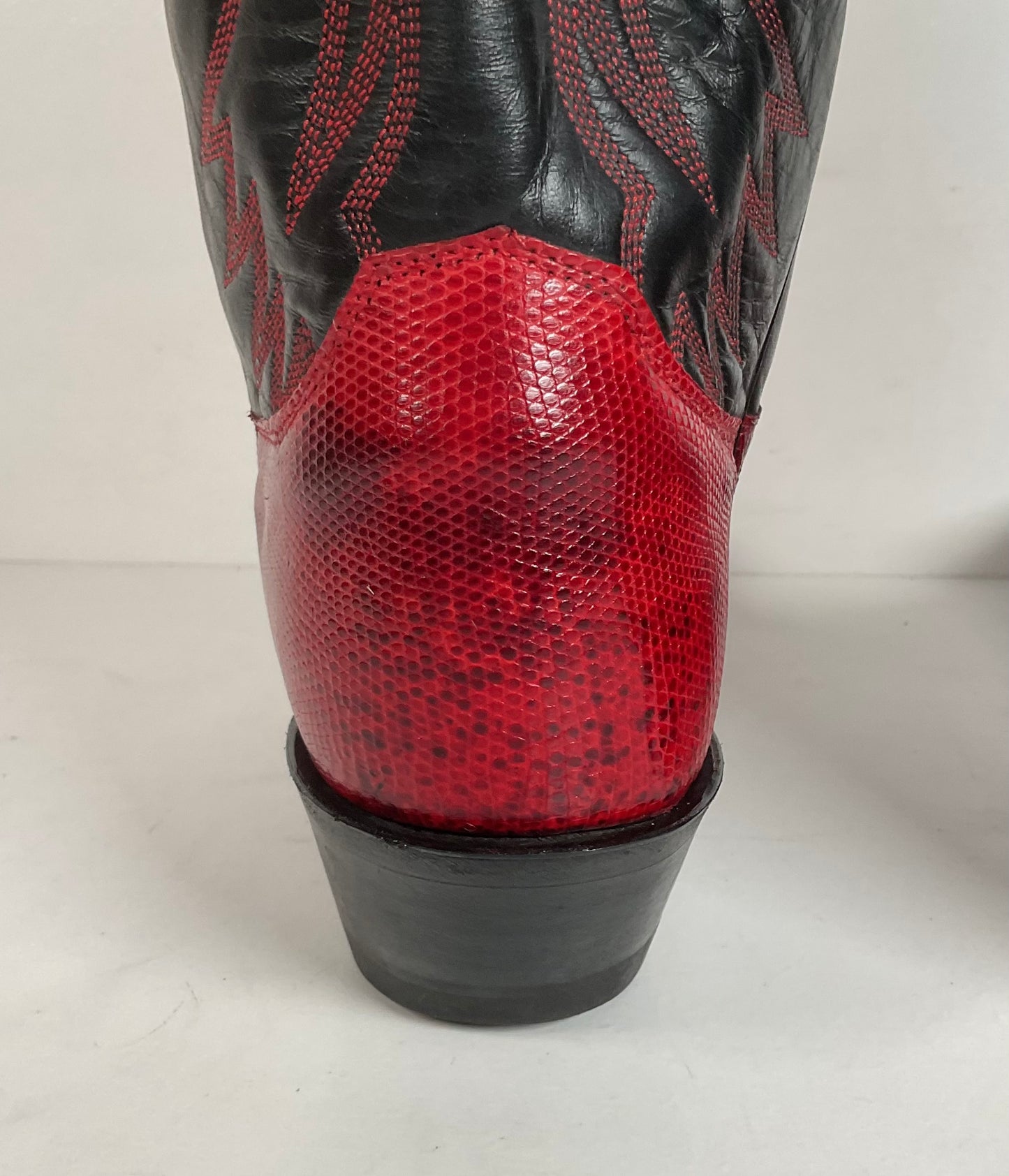 Vintage Justin Teju Lizard Cowgirl Boots | USA Made | Ruby Red | Women’s 7.5 B