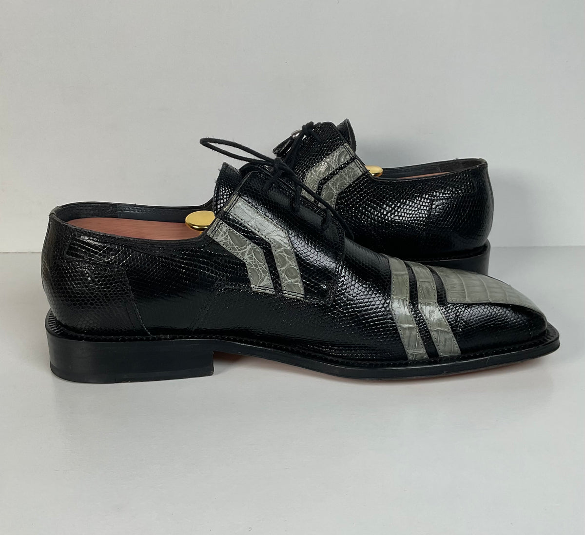 David Eden Caiman Derby Shoes | Teju Lizard Split | Exotic | Men’s 10.5