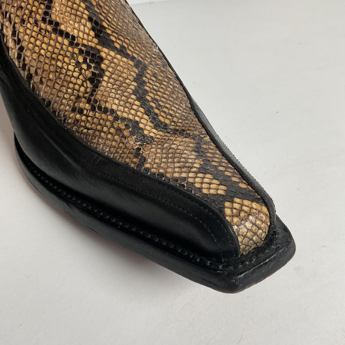 Python Snakeskin Ankle Boots | Western Side Zip | Mex 30.5 | USA 12.5