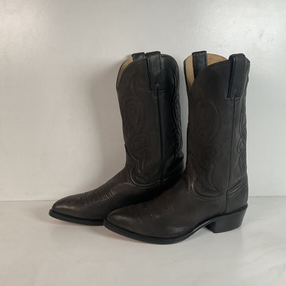 Vintage Wrangler Dark Grey Cowboy Boots 10 D Soft Tennessee Deer Skin