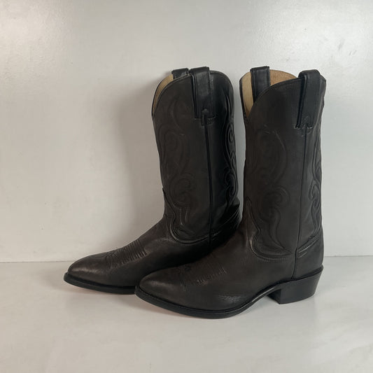 Vintage Wrangler Dark Grey Cowboy Boots 10 D Soft Tennessee Deer Skin