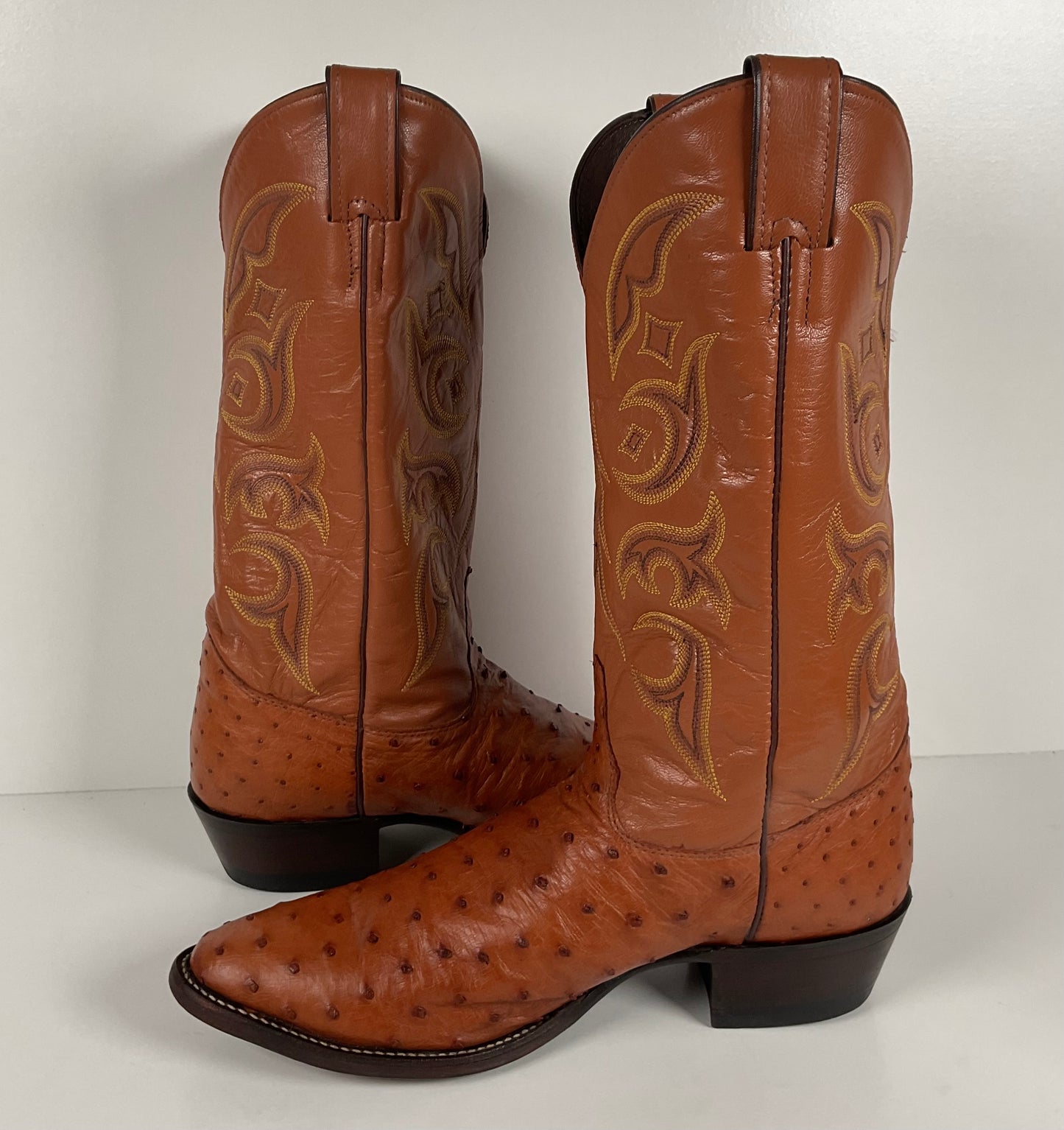 Justin Full Ostrich Quill Cowboy Boots | Exotic | USA Made | Men’s 10 D