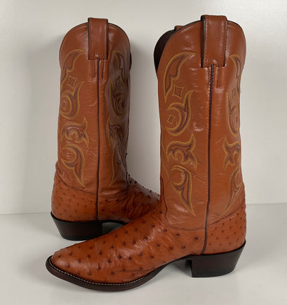 Justin Full Ostrich Quill Cowboy Boots | Exotic | USA Made | Men’s 10 D