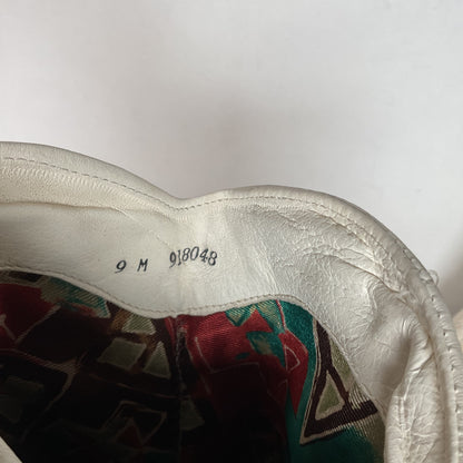 Vintage Zodiac Native Fringe Cowgirl Boots | USA Made | White | Women’s 9 M